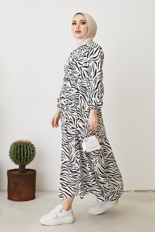 Zebra Desen Elbise